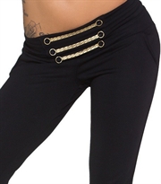 Smarte sorte leggings m. guld